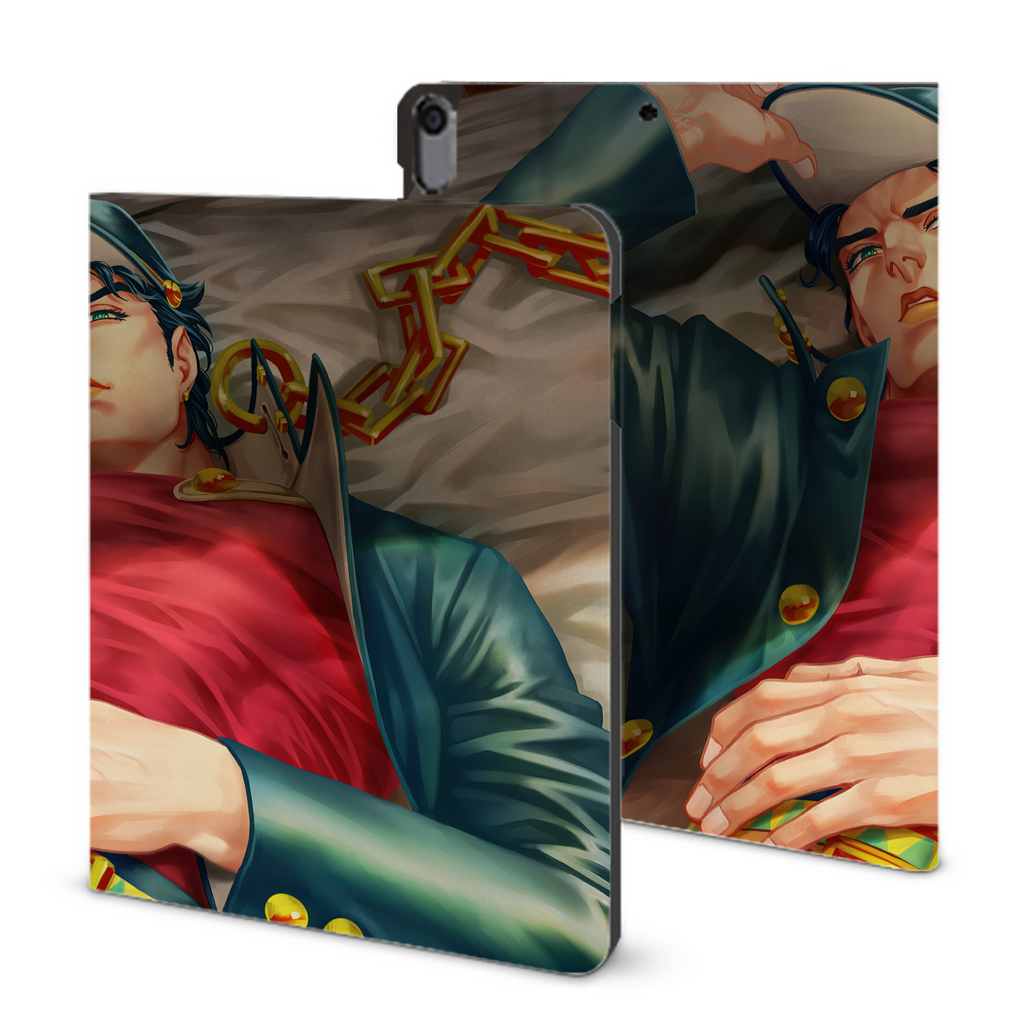 （画像用） ジョジョの奇妙な冒険 JoJo's Bizarre Adventure IPad ケース ブック型 PUレザー TPU 耐衝撃 軽量 薄型 ペン収納なし 全面保護 IPad 各モデル対応